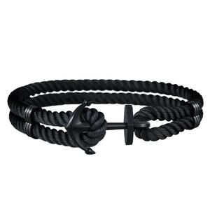 Amtier Black Rope Anchor Boxed Bracelet New